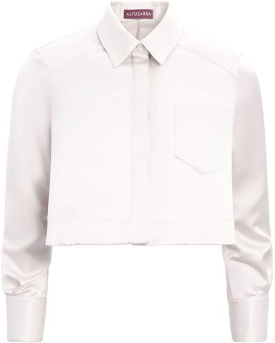 Altuzarra Chemise Aneta à coupe crop - Blanc