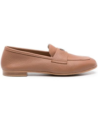 Casadei Antilope Leather Loafers - Brown