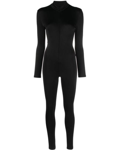 Nissa Mock-neck Zip-up Jumpsuit - Black