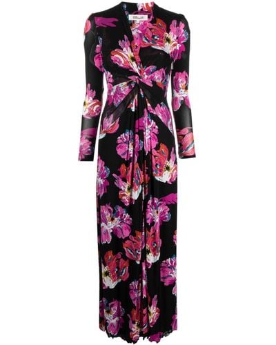 Diane von Furstenberg Midi-jurk Met Bloesemprint - Wit