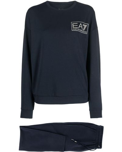 EA7 ロゴ トラックスーツ - ブルー