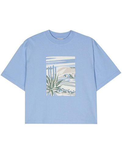 Woolrich T-Shirt mit grafischem Print - Blau