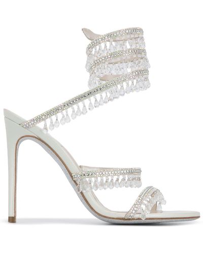Rene Caovilla Cleo Crystal-embellished Sandals - Gray