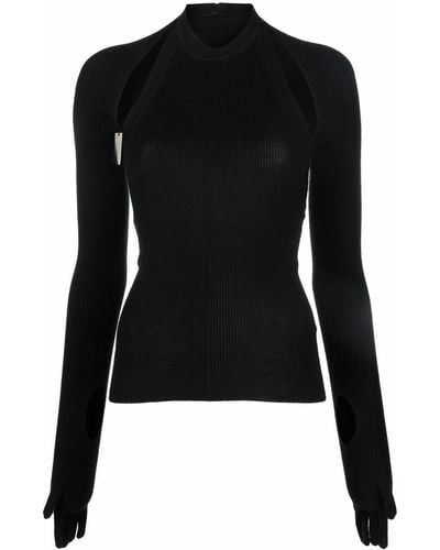 Peter Do Cut-out Detail Knitted Top - Black