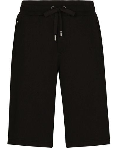 Dolce & Gabbana Short de sport à patch logo - Noir