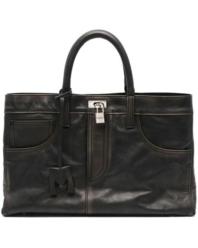 MEDEA Nina Leather Tote Bag - Black