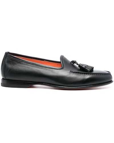 Santoni Andrea Tassel-detail Leather Loafers - Black