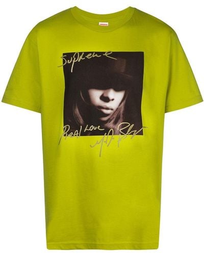 Supreme T-shirt à patch photographique Mary J. Blige - Jaune