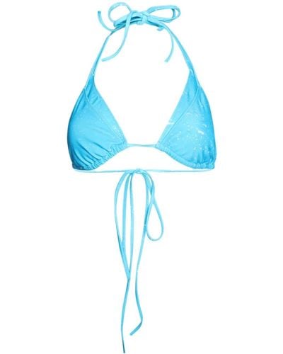 Vetements Layered Cotton Bikini Top - Blue