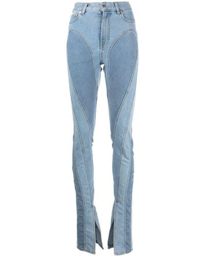 Mugler Jeans Spiral con inserti - Blu