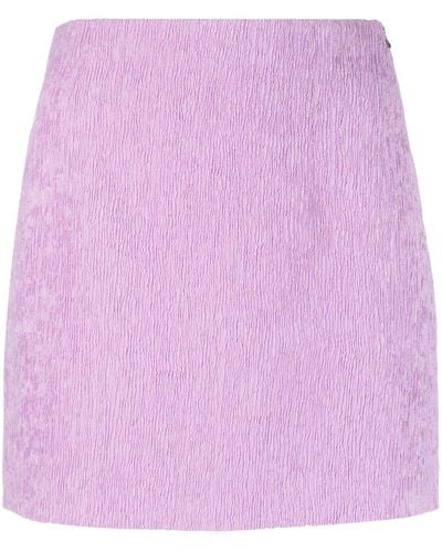 Patrizia Pepe High-waisted Embossed-finish Miniskirt - Purple
