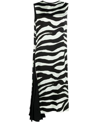 Jil Sander Zebra-print Midi Dress - Black