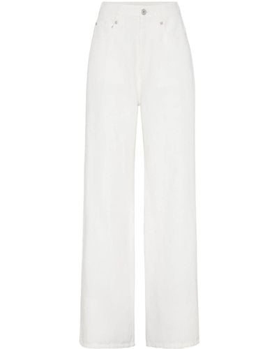 Brunello Cucinelli Wide Leg Denim Jeans - White