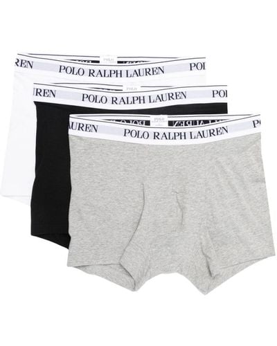 Polo Ralph Lauren Logo-waistband Cotton Briefs (set Of 3) - White