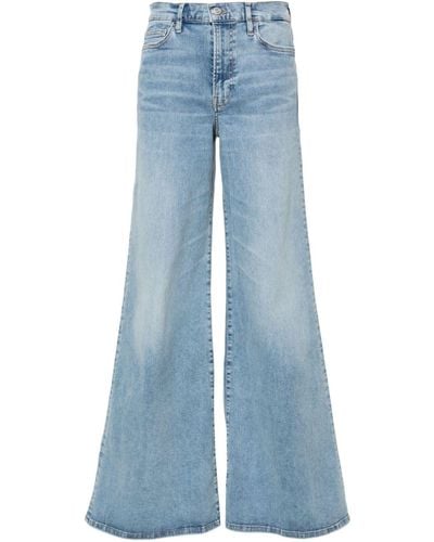 FRAME Le Palazzo Mid-rise Wide-leg Jeans - Blue