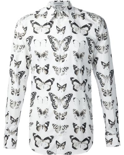 Alexander McQueen Victorian Moth-print Silk Shirt - Multicolor