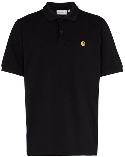 Carhartt Poloshirt Met Geborduurd Logo - Zwart