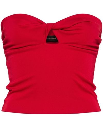 ANDAMANE Lucille strapless top - Rojo