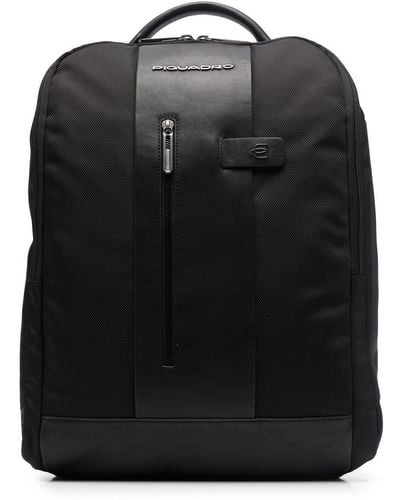 Piquadro Logo-patch Backpack - Black