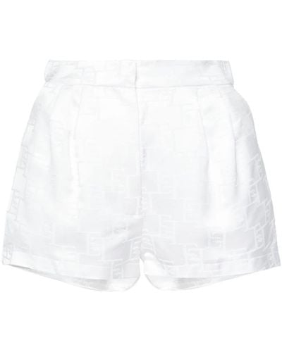 Elisabetta Franchi Shorts mit Logo-Jacquardmuster - Weiß