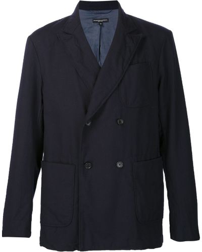 Engineered Garments Double Breasted Technical Blazer - Blue