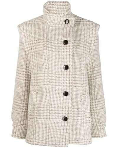 IRO Manteau en laine vierge à carreaux - Neutre