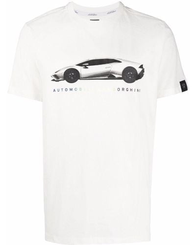 Automobili Lamborghini T-Shirt mit Lamborghini-Print - Weiß