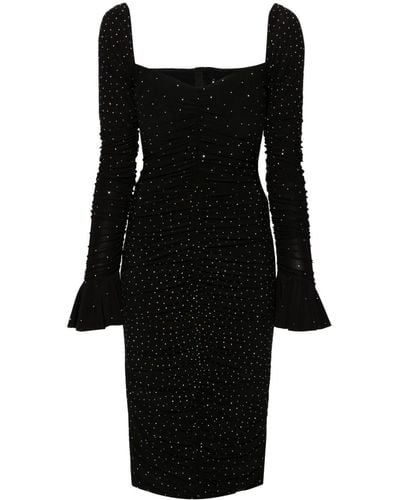 Nissa Rhinestone-embellished Bodycon Dress - Black