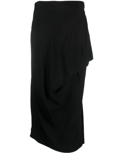 Issey Miyake Canopy Draped Midi Skirt - Black