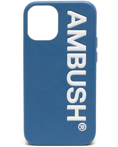 Ambush Iphone 12 Mini Hoesje Met Logo Reliëf - Blauw