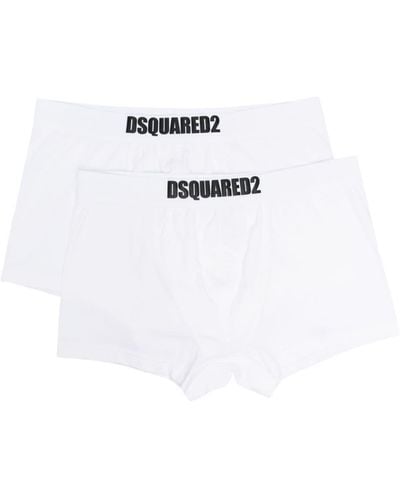 DSquared² Pack de dos bóxeres con logo en la cinturilla - Blanco
