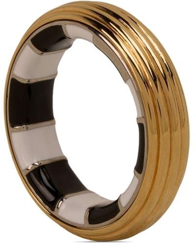 Ami Paris Lineami Ribbed Ring - Metallic