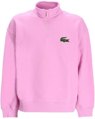 Lacoste Sweatshirt mit Logo-Applikation - Pink