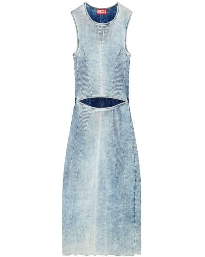 DIESEL M-taryn Geribbelde Midi-jurk - Blauw