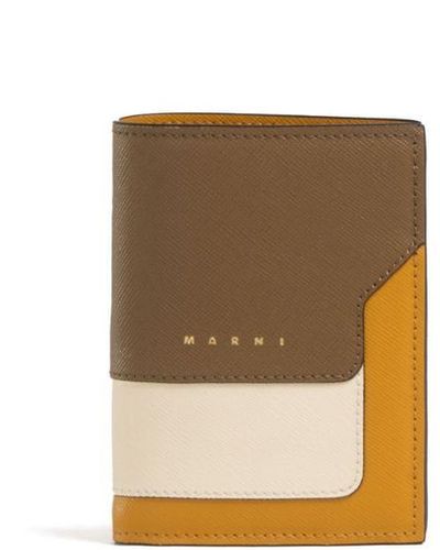 Marni Leather Bi-fold Wallet - White