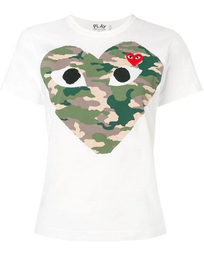 COMME DES GARÇONS PLAY Camouflage Heart T-shirt - White