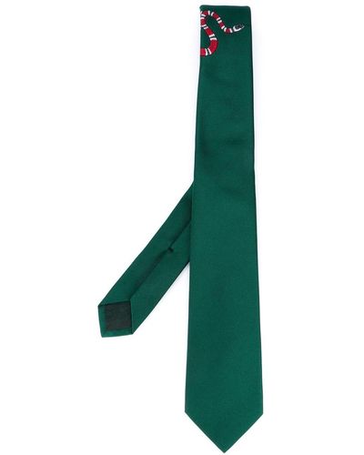 Gucci Snake Detailing Tie - Green