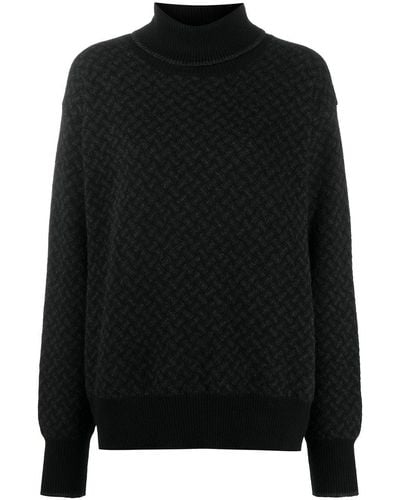 Drumohr Geometric-pattern Roll-neck Sweater - Black