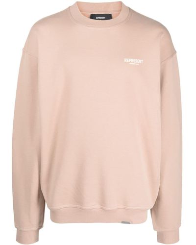 Represent Sweater Met Logoprint - Roze