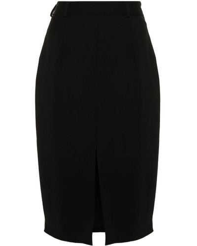 Styland Front-slit Pencil Skirt - Black