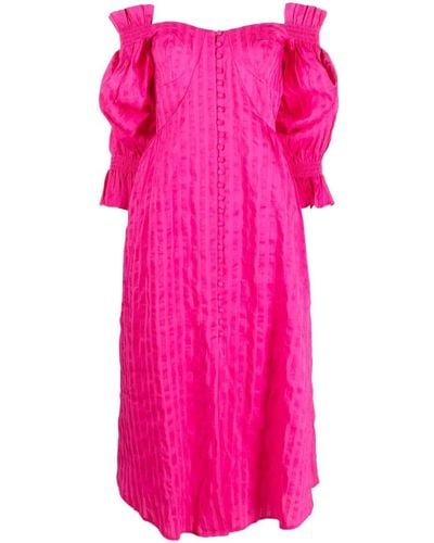 Cult Gaia Off-shoulder Cotton Dress - Pink