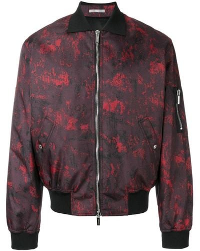 Dior Abstract Print Bomber Jacket - Red