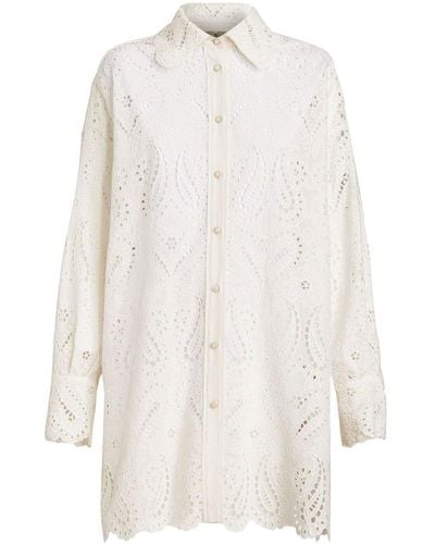 Etro Broderie Shirt Mini Dress - White