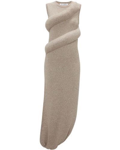 JW Anderson Padded Knitted Maxi Dress - Natural