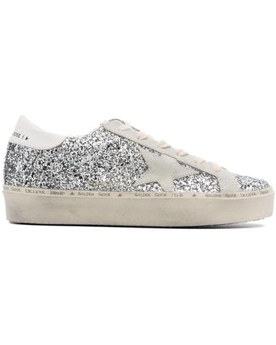 Golden Goose Sneakers Hi-Star con glitter - Bianco