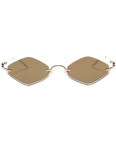 Gucci Double G Geometric-frame Sunglasses - Natural
