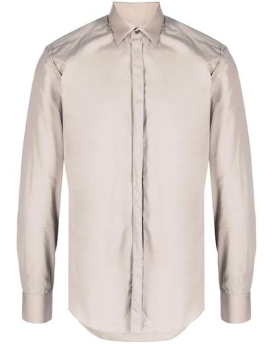 Lanvin Spread-collar Cotton Shirt - Natural