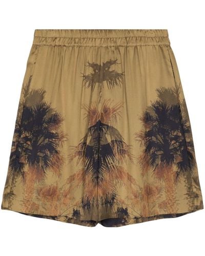 Laneus Palm Tree-print Bermuda Shorts - Natural