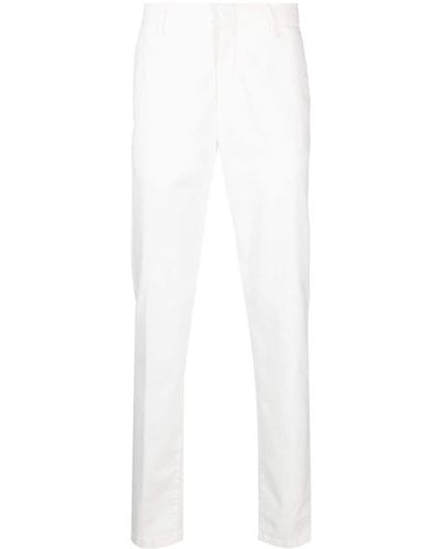 Eleventy Straight-leg Cotton-blend Pants - White