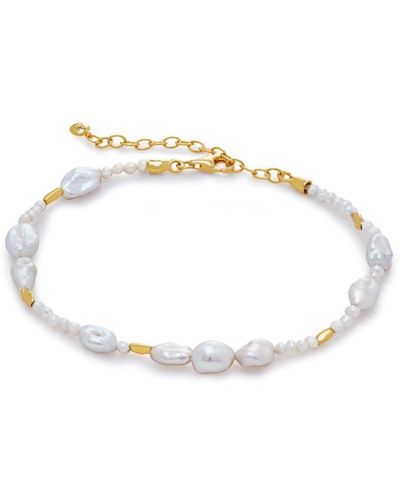 Monica Vinader Bracciale Scatter con perle - Bianco